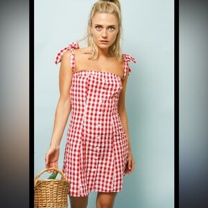 Sage the Label RIVIERA GINGHAM DRESS - blue/ white cotton Prairie small